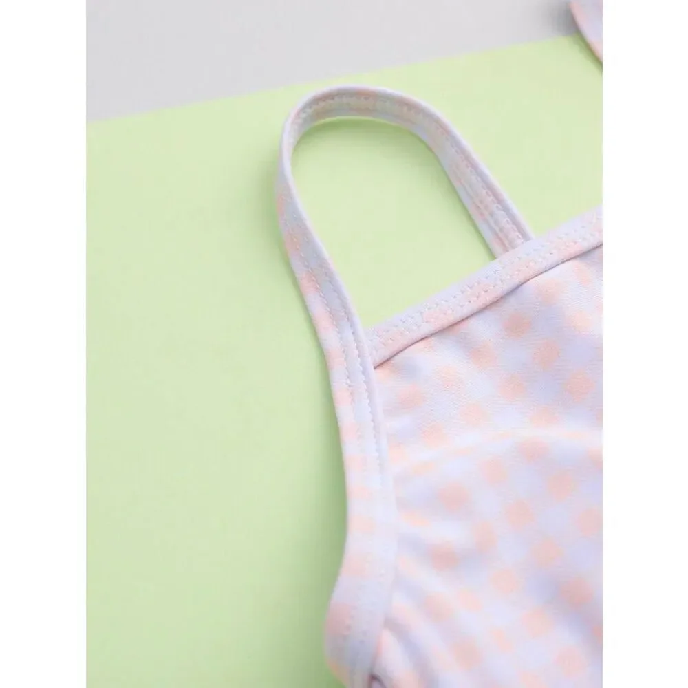 NEW Sweet Pineapple Toddler Girls 4T Pink/White Gingham Embroidered Strawberry 1